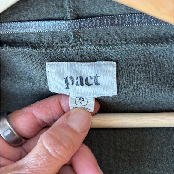 Pact Organic Cotton Lounge Set Olive/Charcoal Green Cardigan Joggers XS - Picture 10 of 11